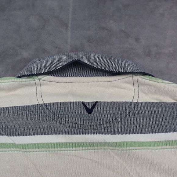 Callaway Shirt Mens L Gray Multicolor Striped Polo Sport Short Sleeve LOGO - Picture 16 of 16